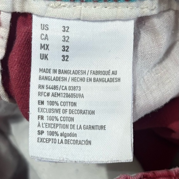 American Eagle Outfitters Longboard Skater Chino Shorts Faded Red Size 32 - Picture 8 of 8